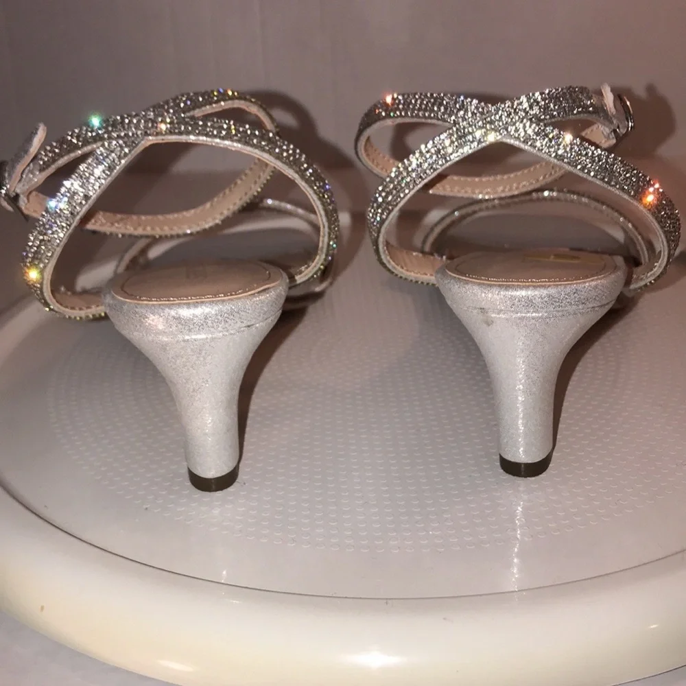 Steve Madden Silver Rhinestone Ankle-Strap Dress Sandal